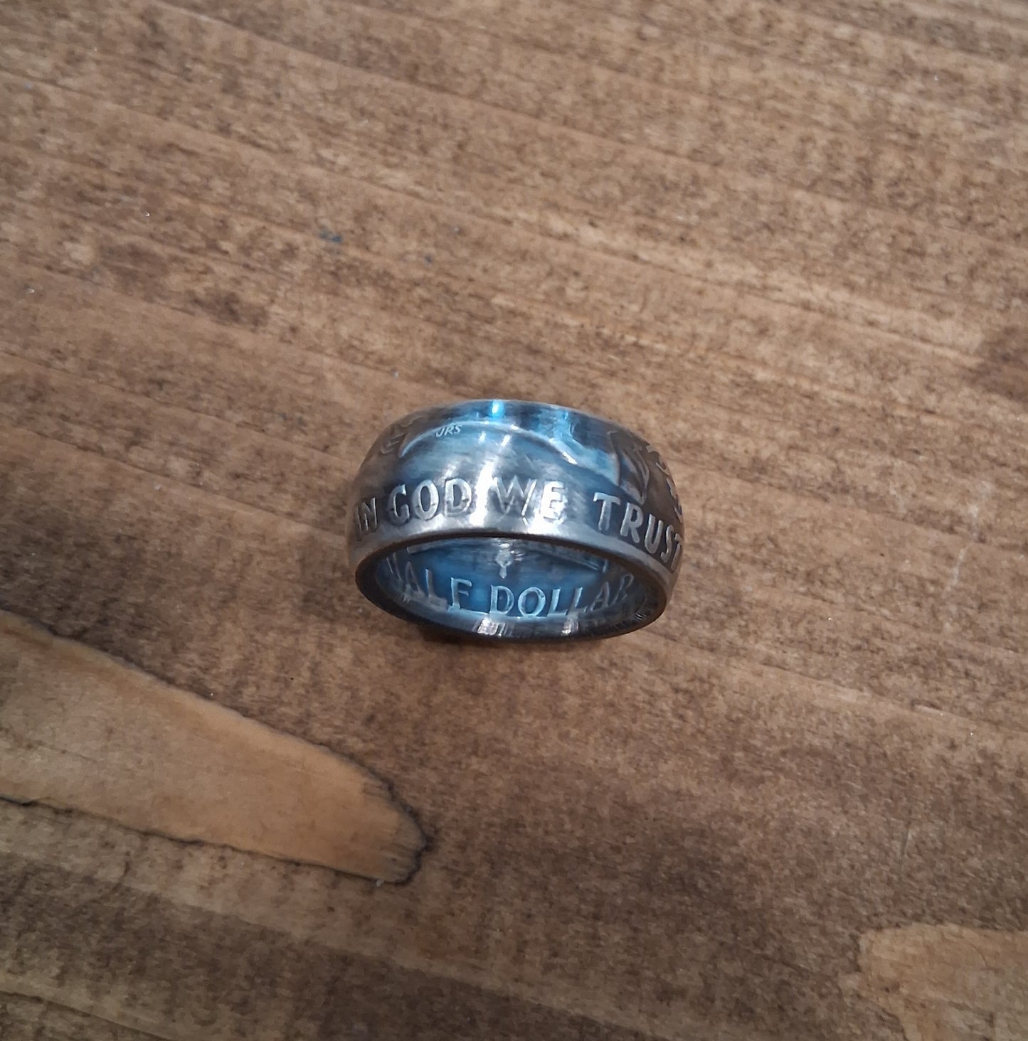 Silver Franklin half dollar coin rings