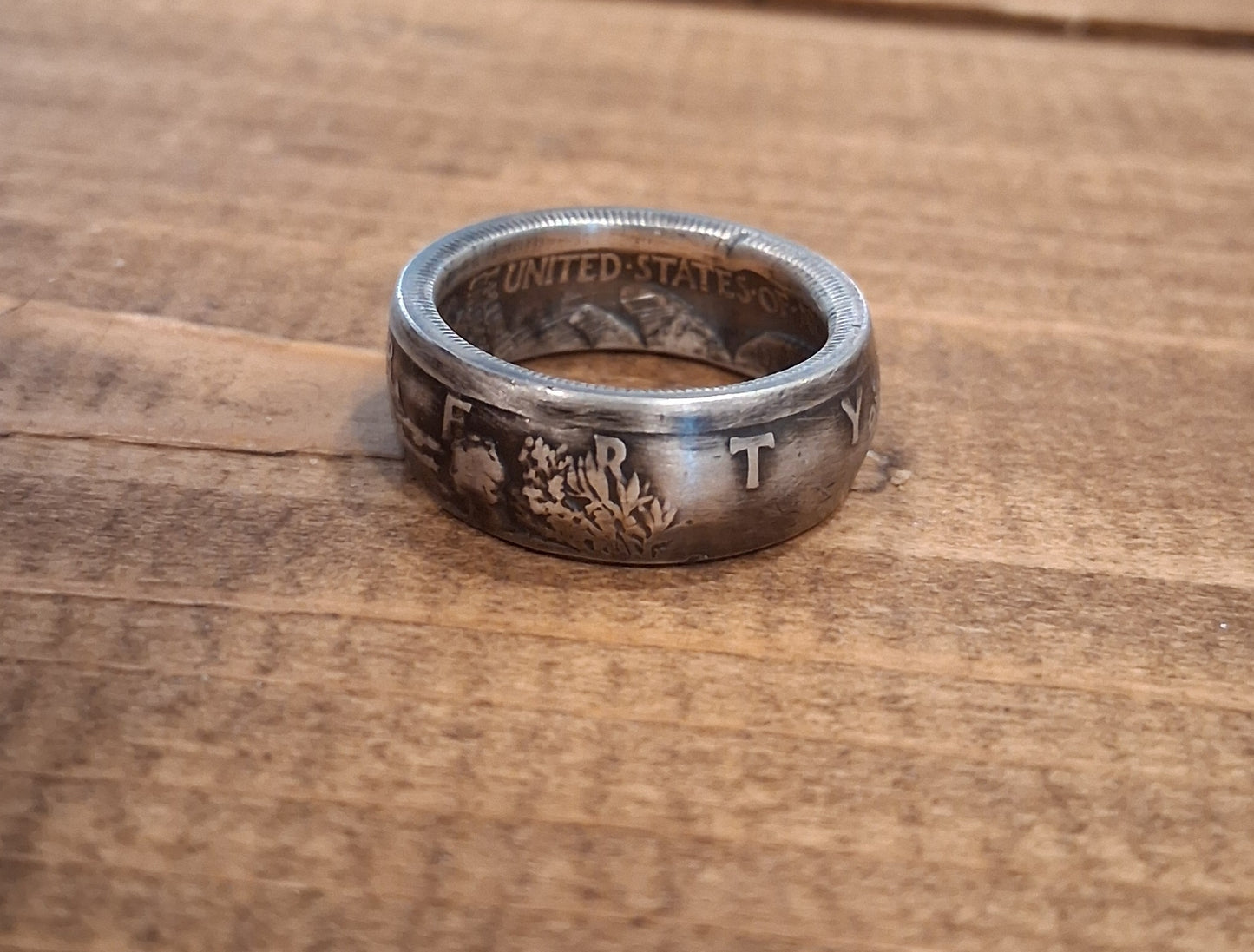 Silver Walking Liberty  half dollar coin rings