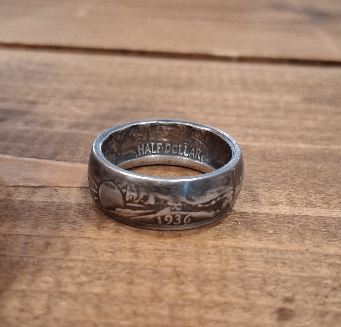 Silver Walking Liberty  half dollar coin rings